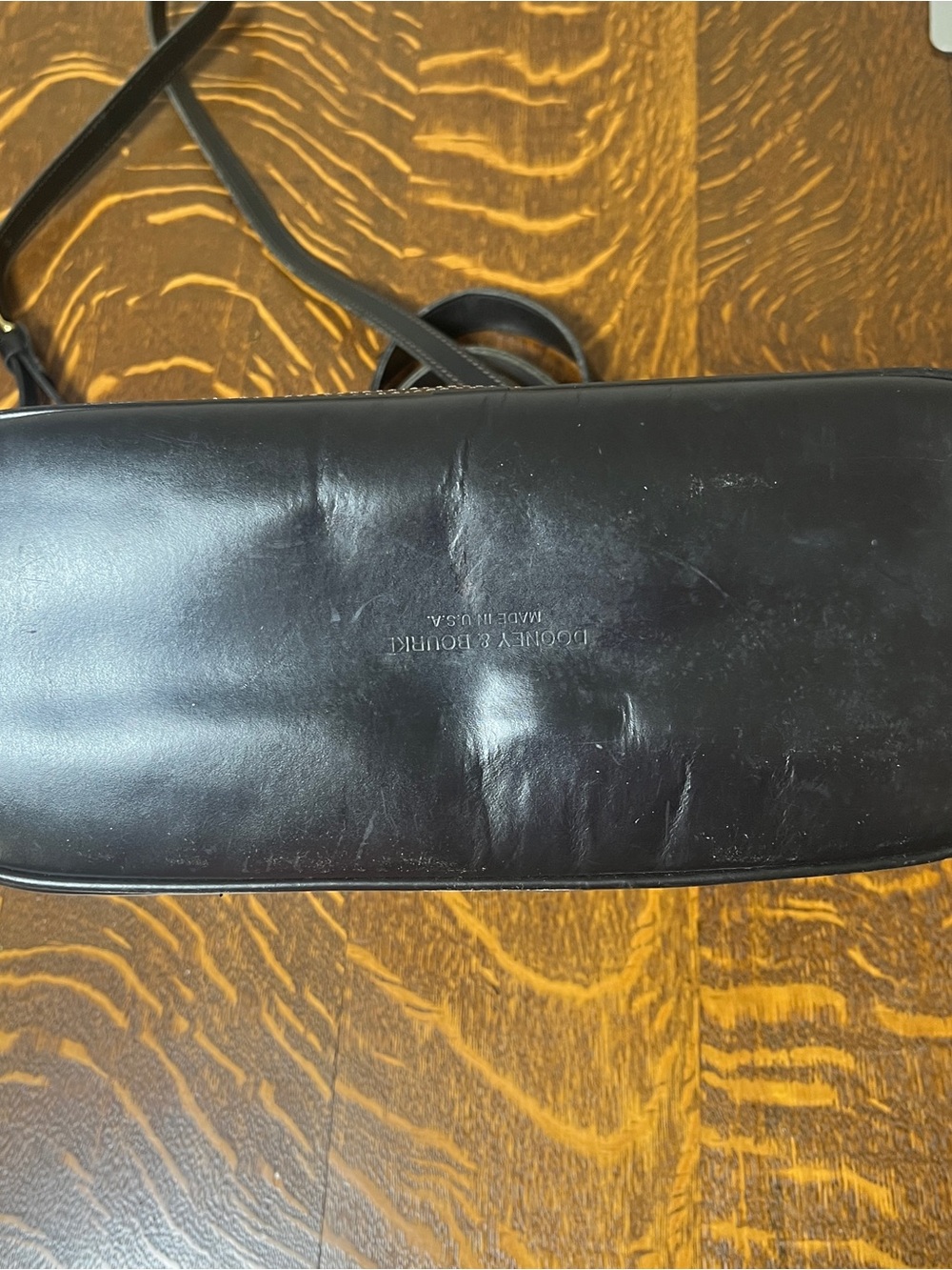 Dooney & Bourke Black Perforated Cabriolet Dome Satchel with Gold Stud Accents. - Picture 3 of 9